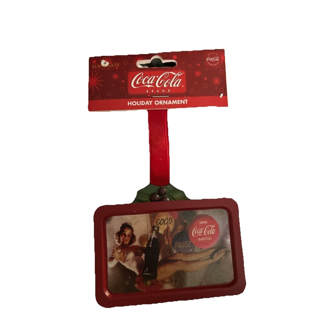 2005 Coca-cola Ornament Metal Pinup . Mistletoe Christmas Ornament NEW w/ Tag